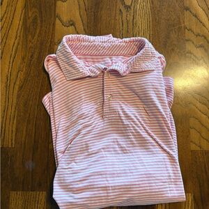 Peter Millar Pink and White Striped Shirt